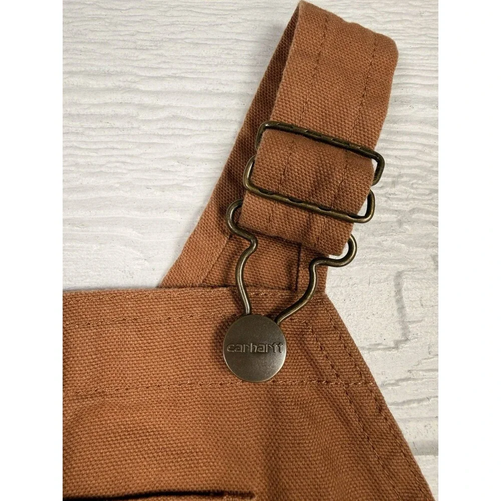 Carhartt 4T Brown Duck Canvas Bib Overalls Double Knee Workwear Farm OX8609-B